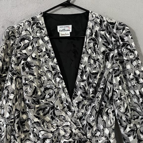 Vintage Ann Hobbs For Cattiva Blouse Fancy Womens M* Neiman Marcus Peplum Lined - Picture 4 of 11